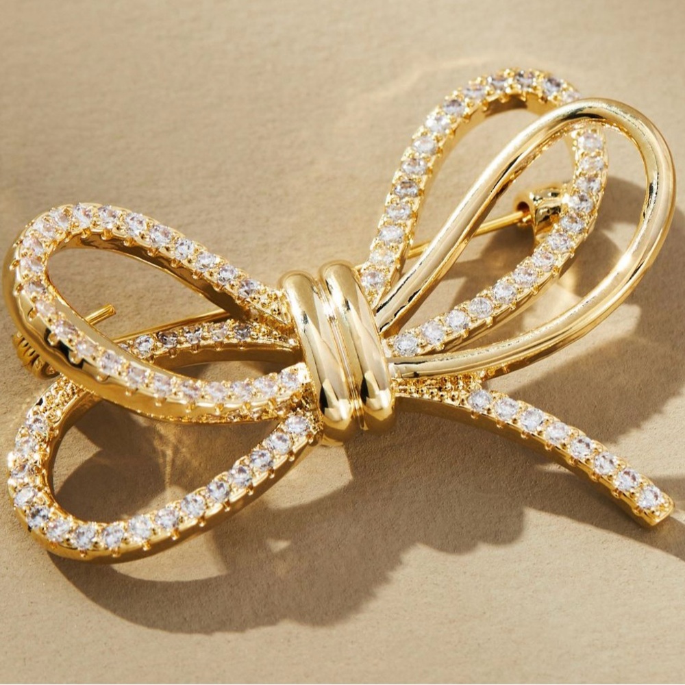 Metal Ribbon Brooch By Anthropologie